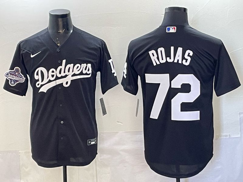 Men 2026 Nike Los Angeles Dodgers #72 Rojas Black Game MLB Jersey 06